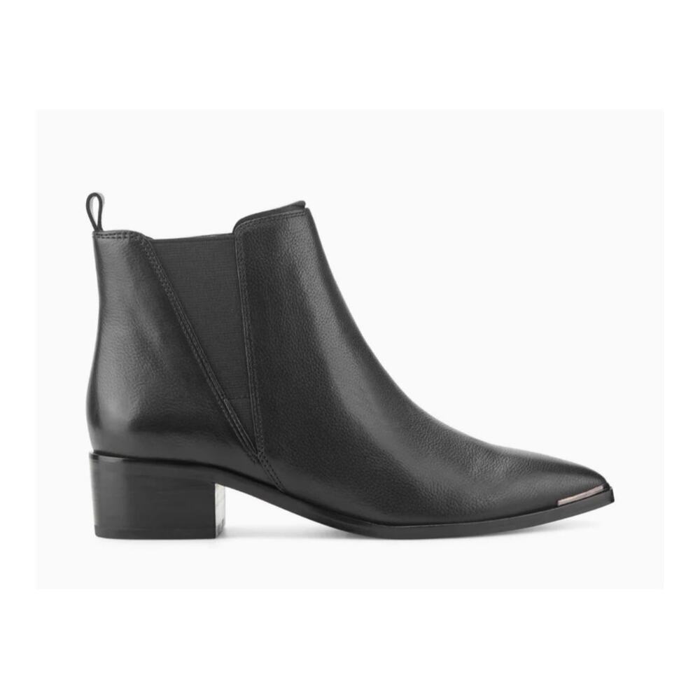 Marc Fisher LTD Yale Pointy Toe Chelsea Leather Bootie Black 5.5M